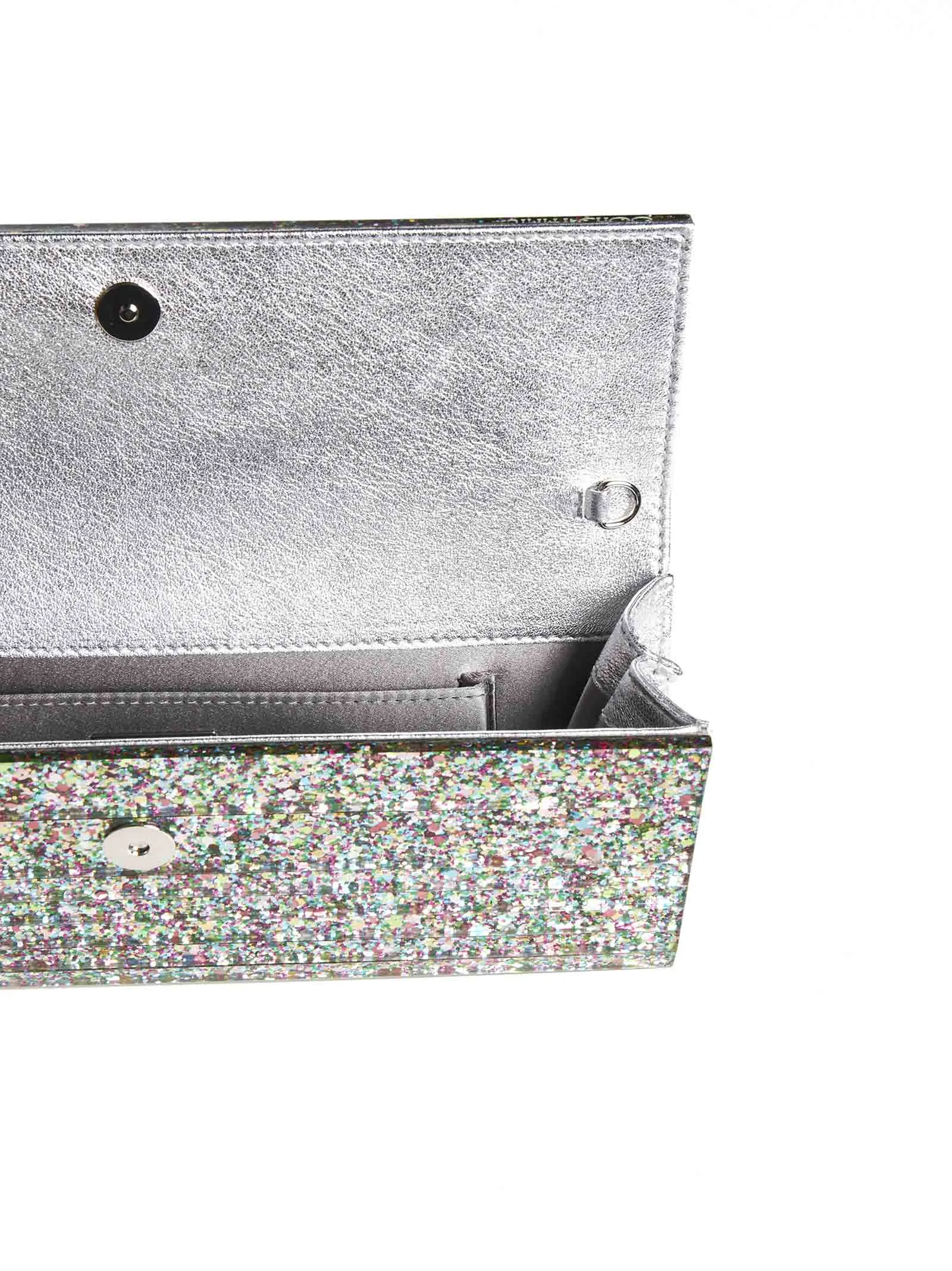 Jimmy Choo Sweetie Chained Glitter Clutch Bag