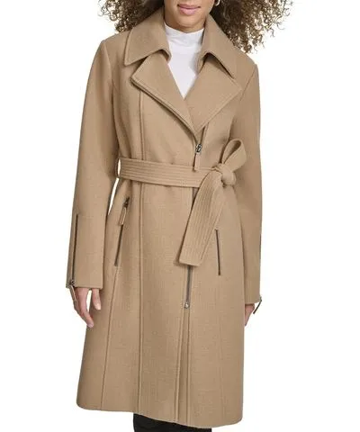 Kenneth Cole Tweed Belted Coat