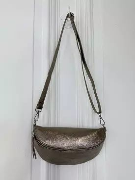 Leather Bumbag - Pewter