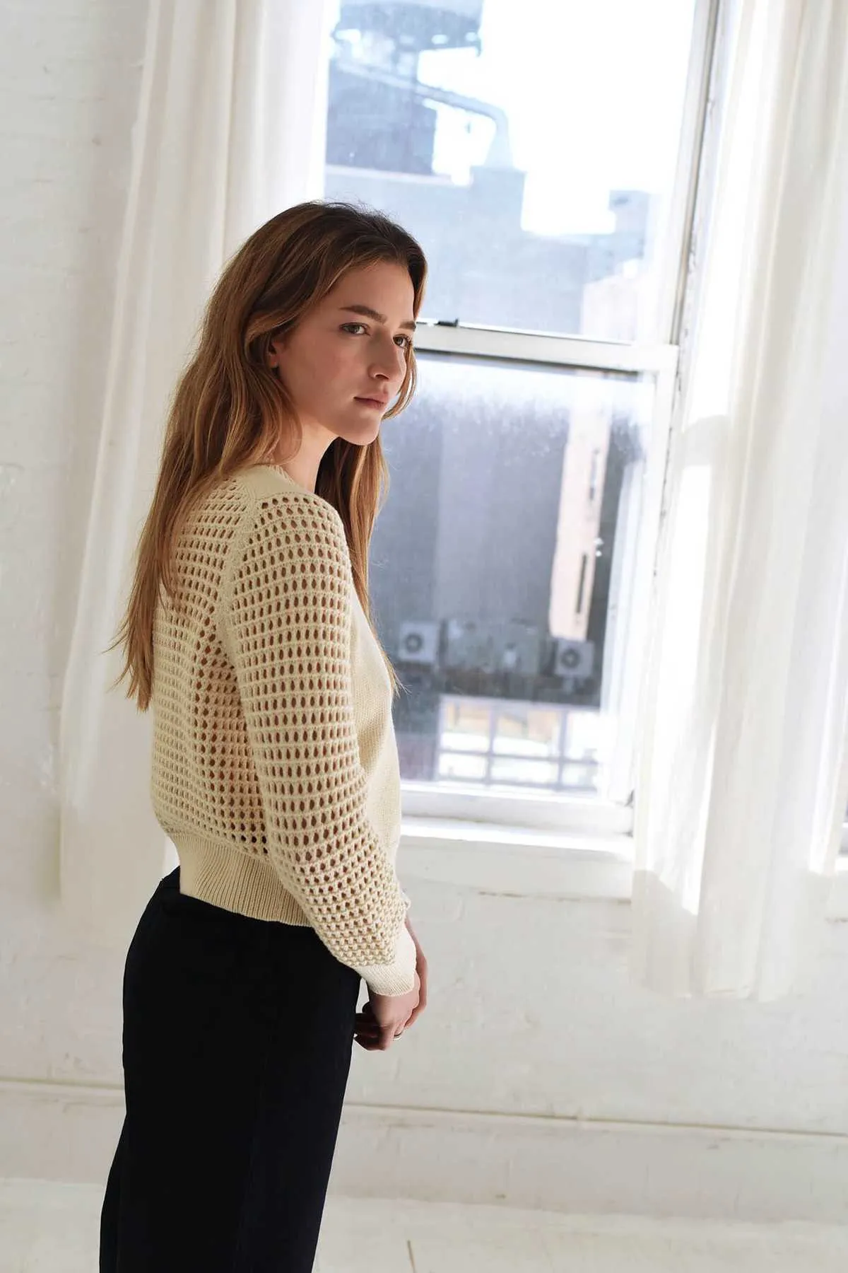 Lido Mesh Sweater - Ivory