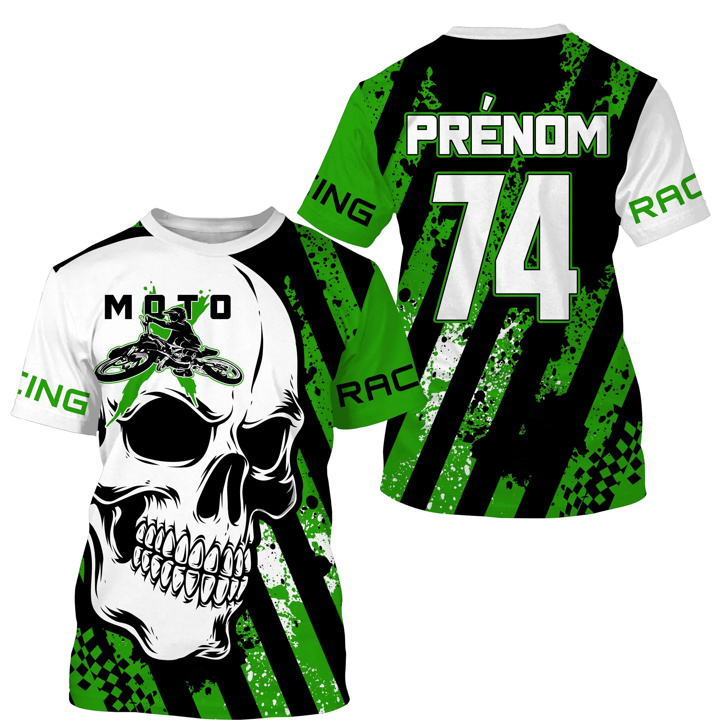 Maillot Cross Anti-UV Numéro Et Nom Personnalisé, Crne MX Vert Camo Dirt Bike, Moto Tout-Terrain - CT17122232