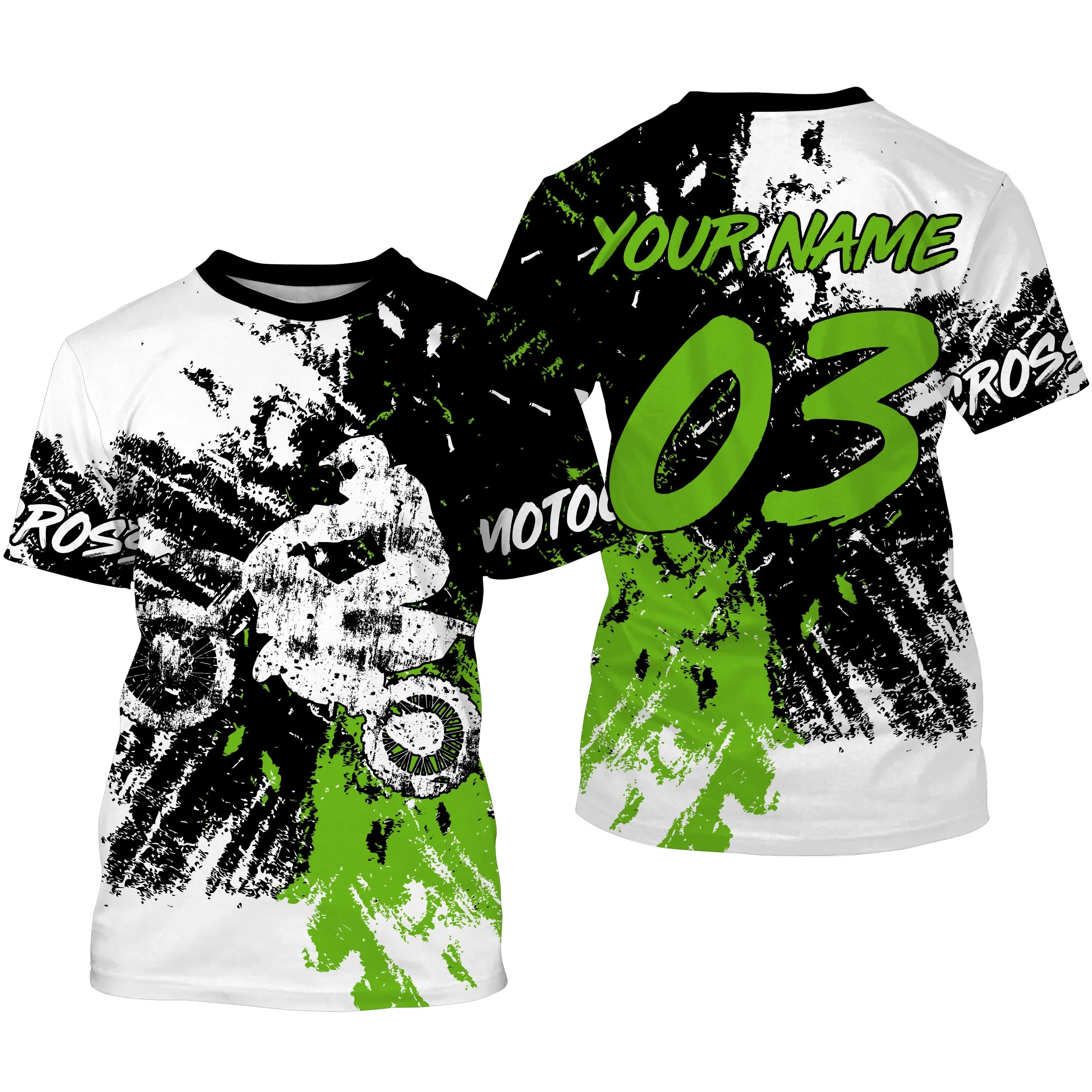 Maillot Cross Dirt Bike Personnalisé Noir Et Blanc, Cadeau Original Pilote Tout-Terrain - MZ28122208