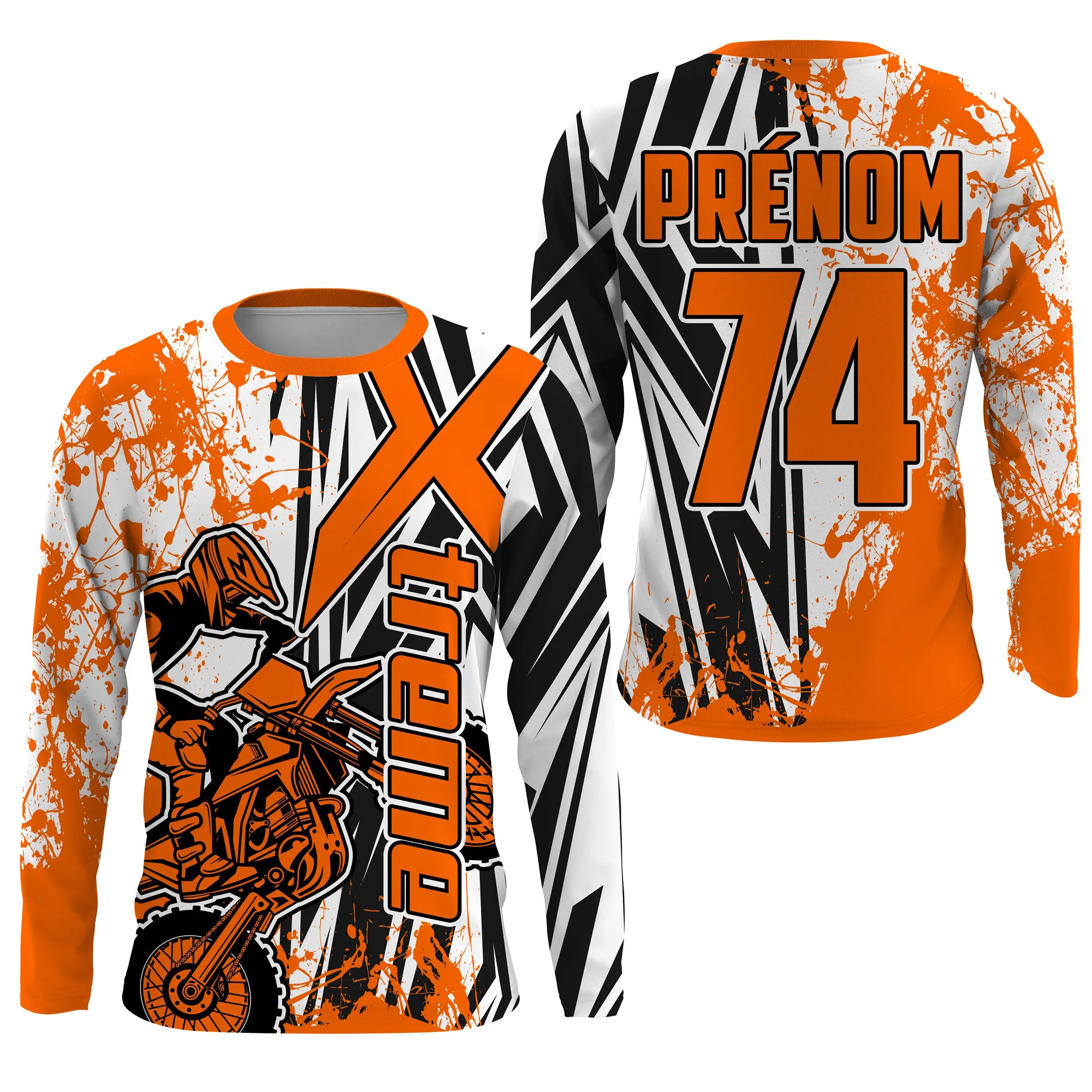 Maillot Cross Dirt Bike Personnalisé Orange, Cadeau Original Pilote Tout-Terrain - MZ28122210