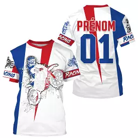 Maillot Cross Protection UV Personnalisé, Motocross Passion, Drapeau Franais - CT19122231