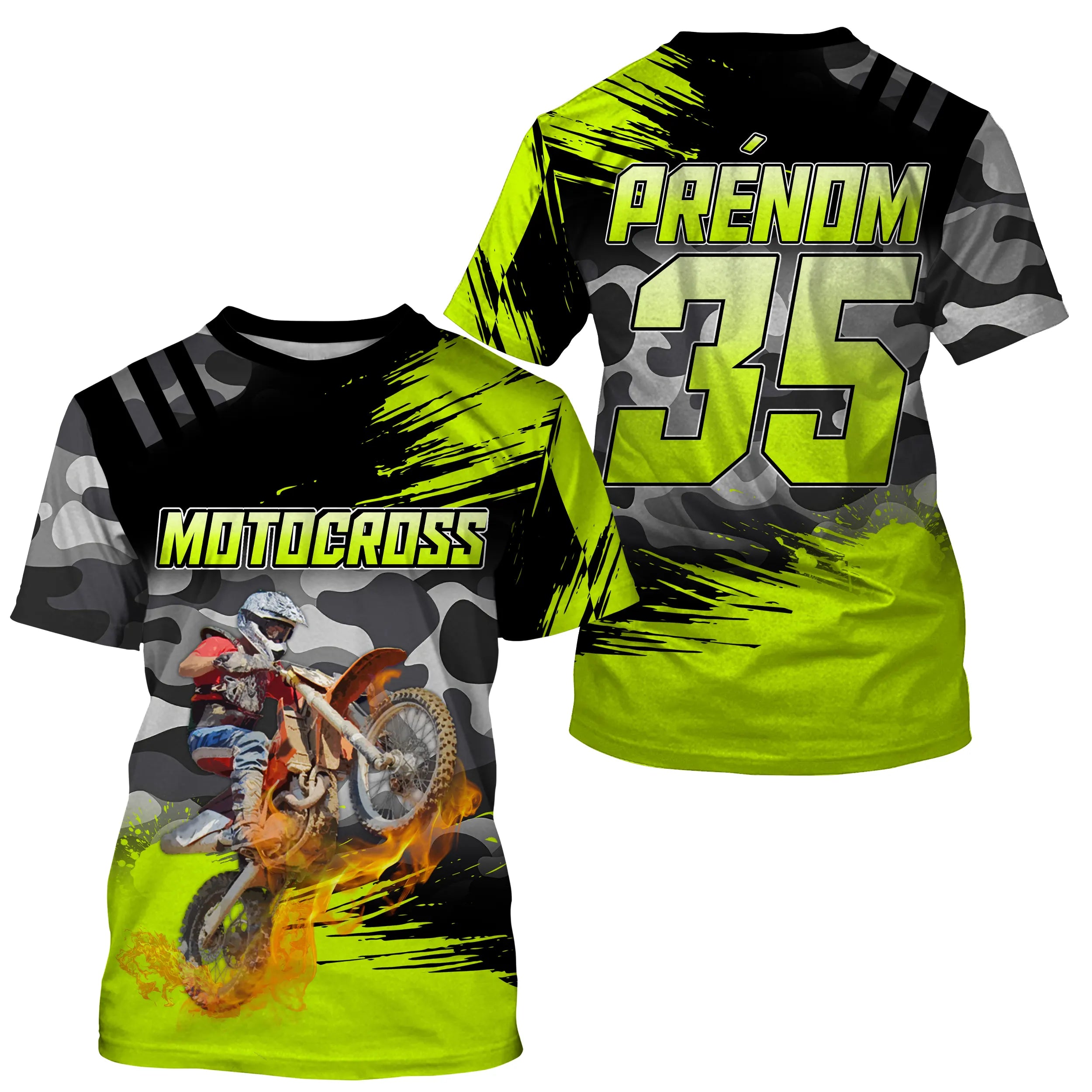 Maillot Cross Protection UV Personnalisé, MX Extrême Tout-Terrain Passion, Dirt Bike Racing - CT19122234