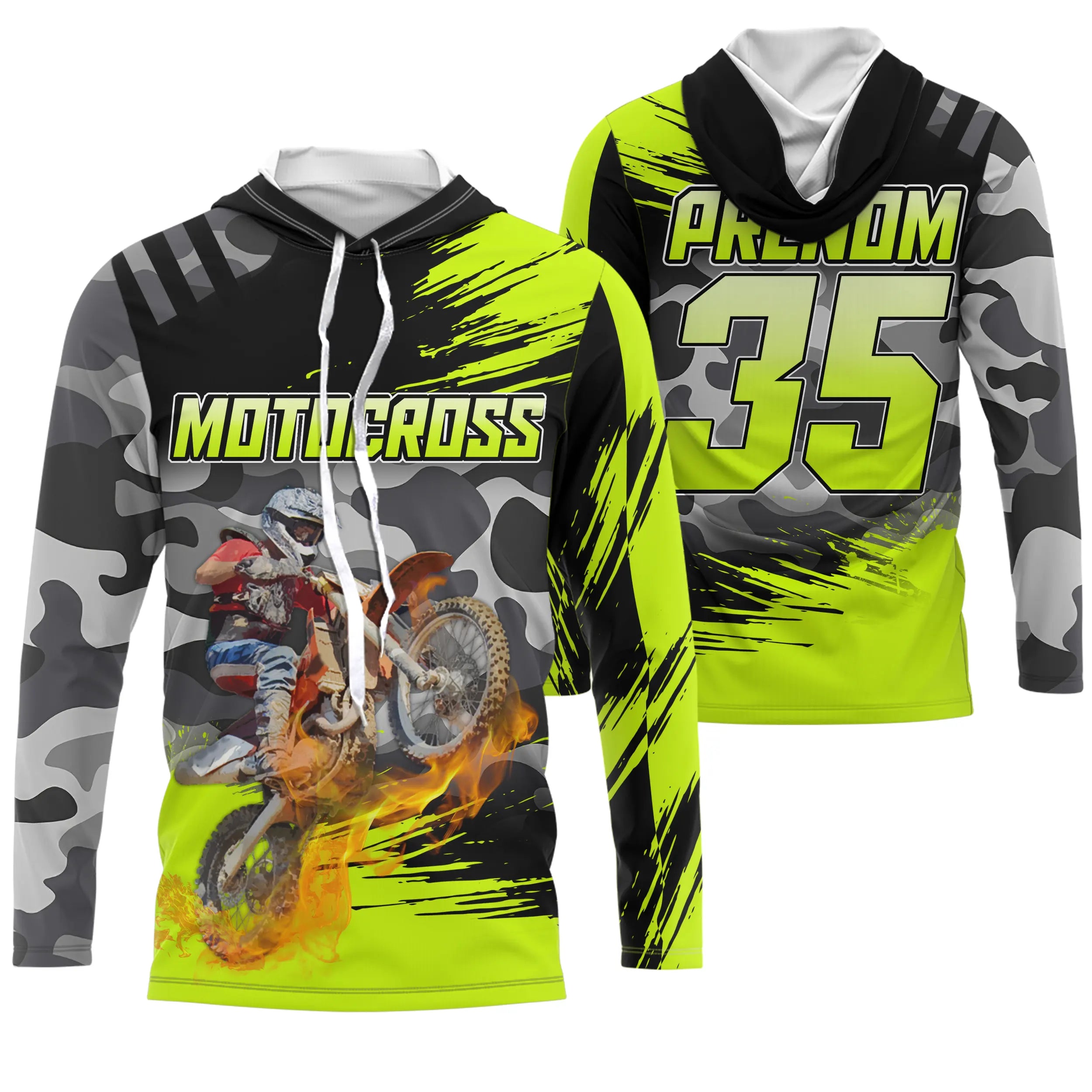 Maillot Cross Protection UV Personnalisé, MX Extrême Tout-Terrain Passion, Dirt Bike Racing - CT19122234