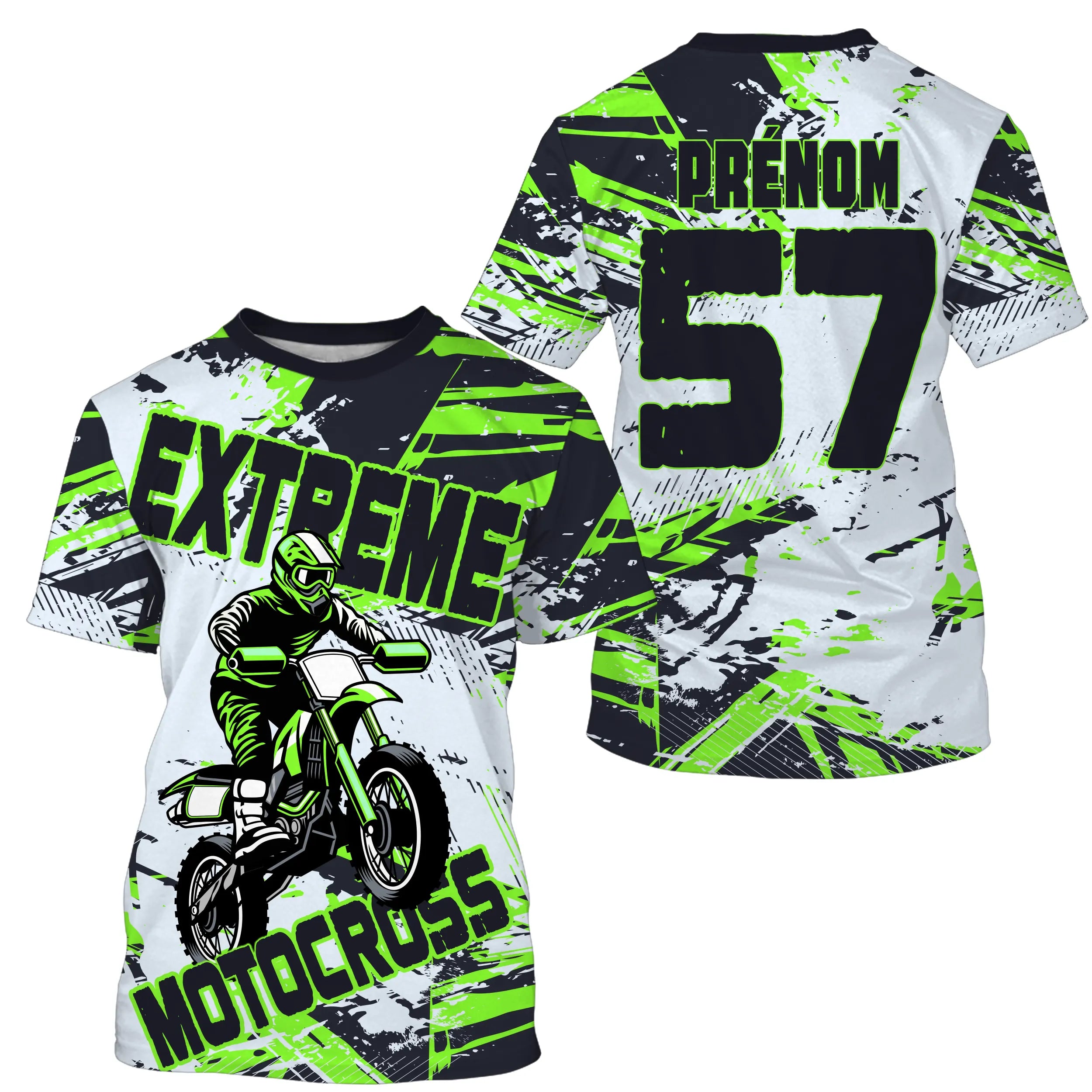 Maillot Cross Protection UV Personnalisé, MX Extrême Tout-Terrain Passion, Dirt Bike Racing - CT20122212