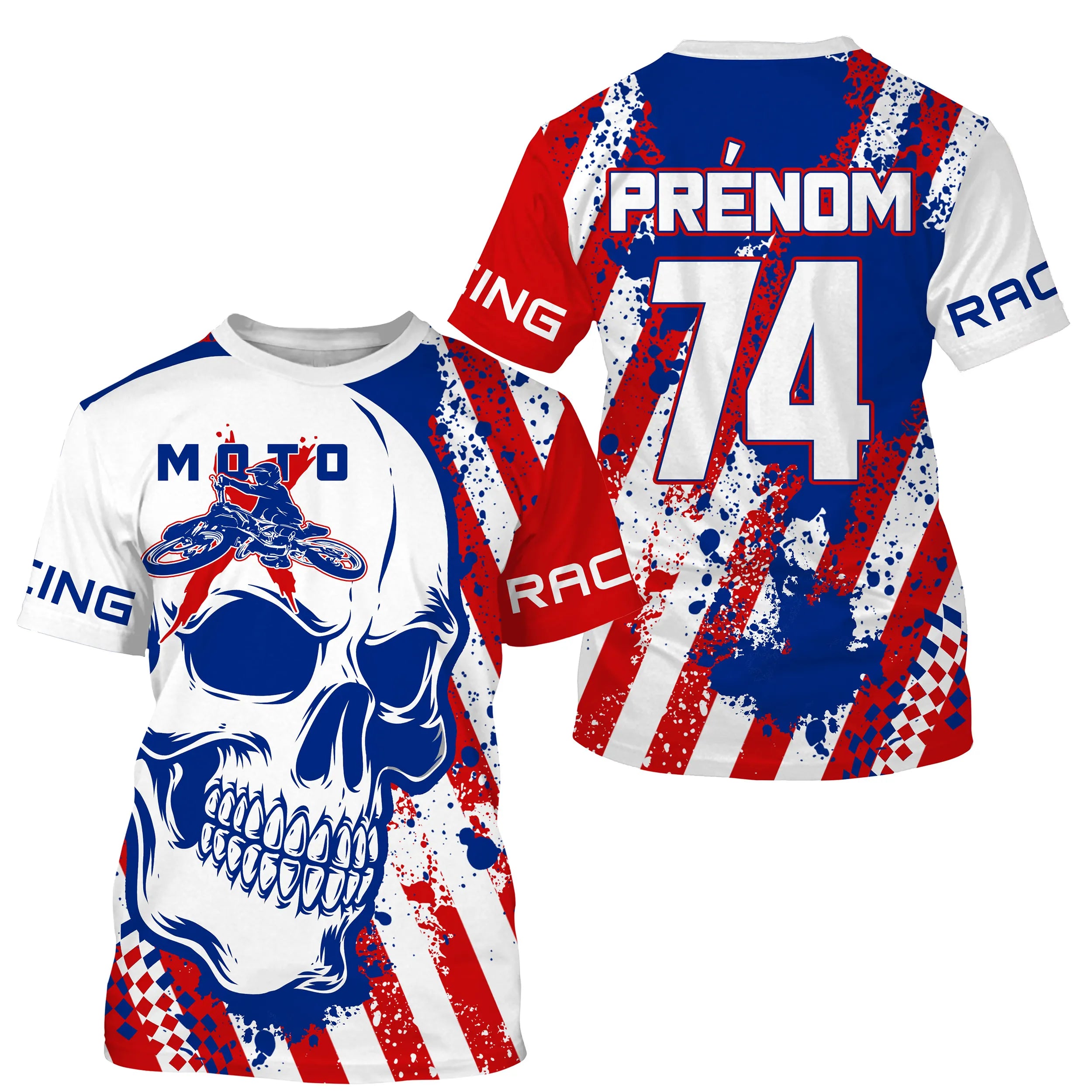 Maillot Cross Protection UV Personnalisé, MX Racing Passion, Drapeau Franais - CT19122230