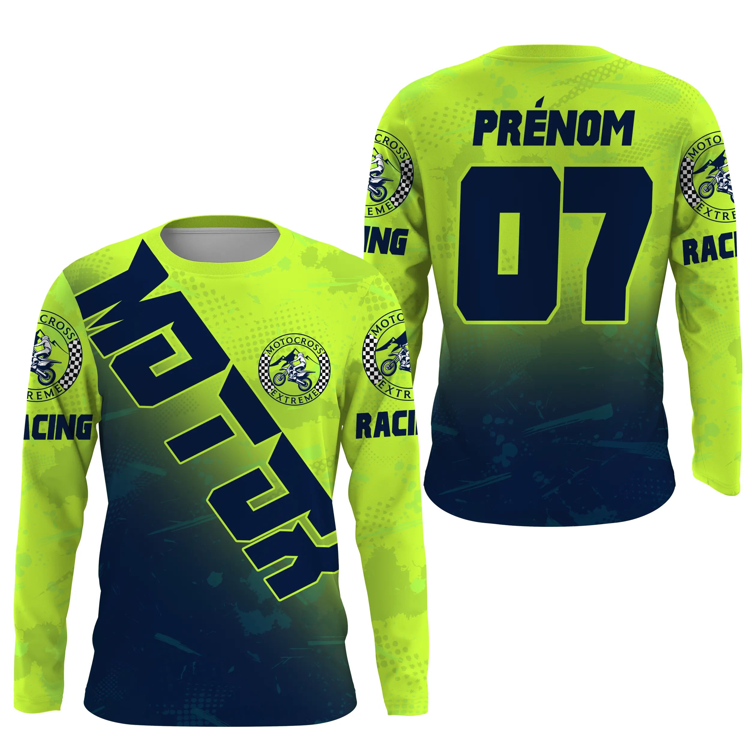 Maillot Cross Protection UV Personnalisé Vert, Cadeau Original Pilote Moto Cross - MZ28122203