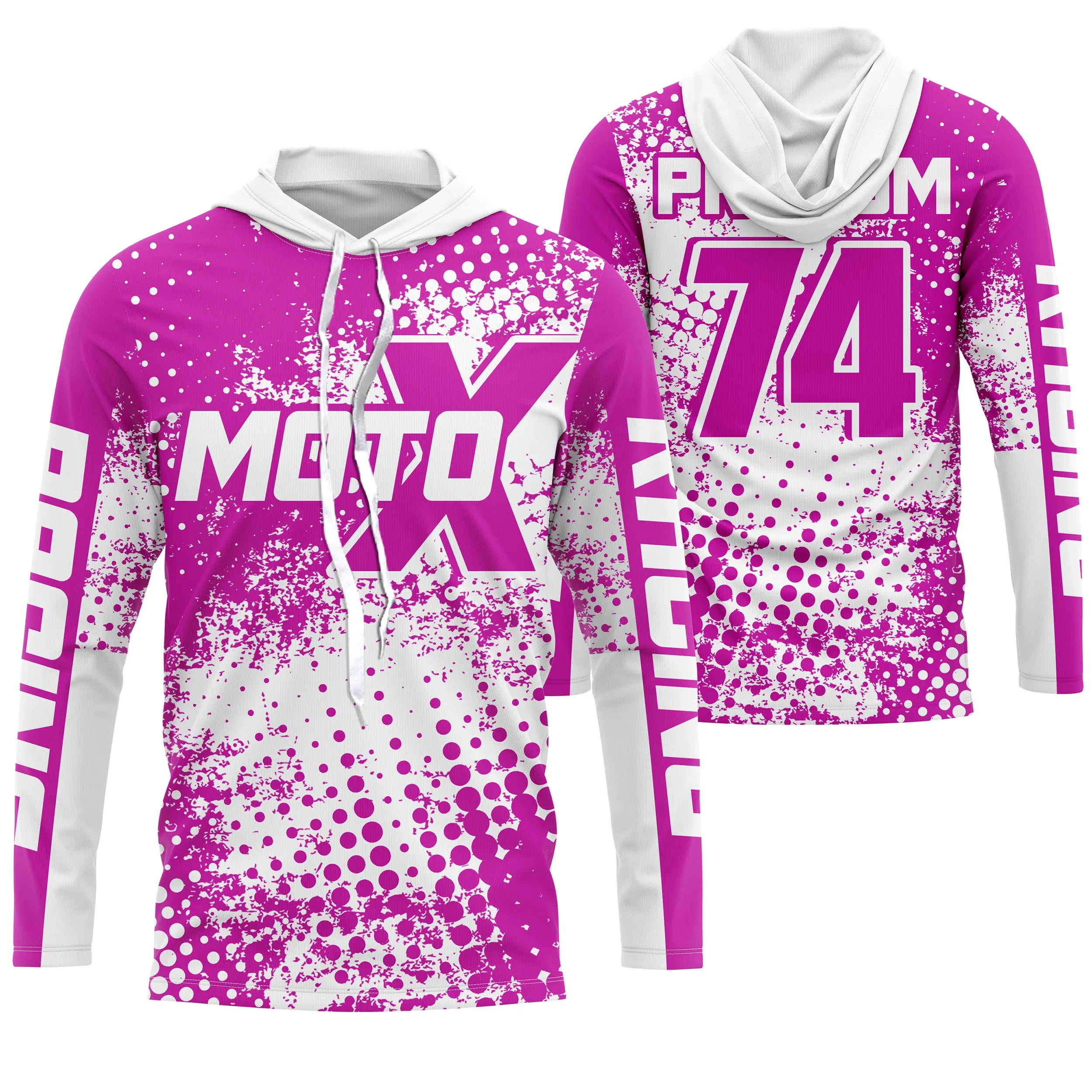 Maillot Cross Protection UV Rose, Cadeau Personnalisé Pilote Moto Cross, Courses Moto Tout-Terrain - MZ27122203