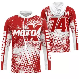 Maillot Cross Protection UV Rouge, Cadeau Personnalisé Pilote Moto Cross, Courses Moto Tout-Terrain - MZ27122201