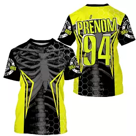 Maillot Cross UPF Personnalisé, Squelette Jaune, Cadeau Original Fan De Motos Tout-Terrain - CT17122240