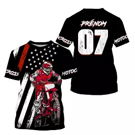 Maillot De Cross MX Racing, Rouge Dirt Bike, Cadeau Personnalisé Fan Motos Tout-Terrain - CT15122232