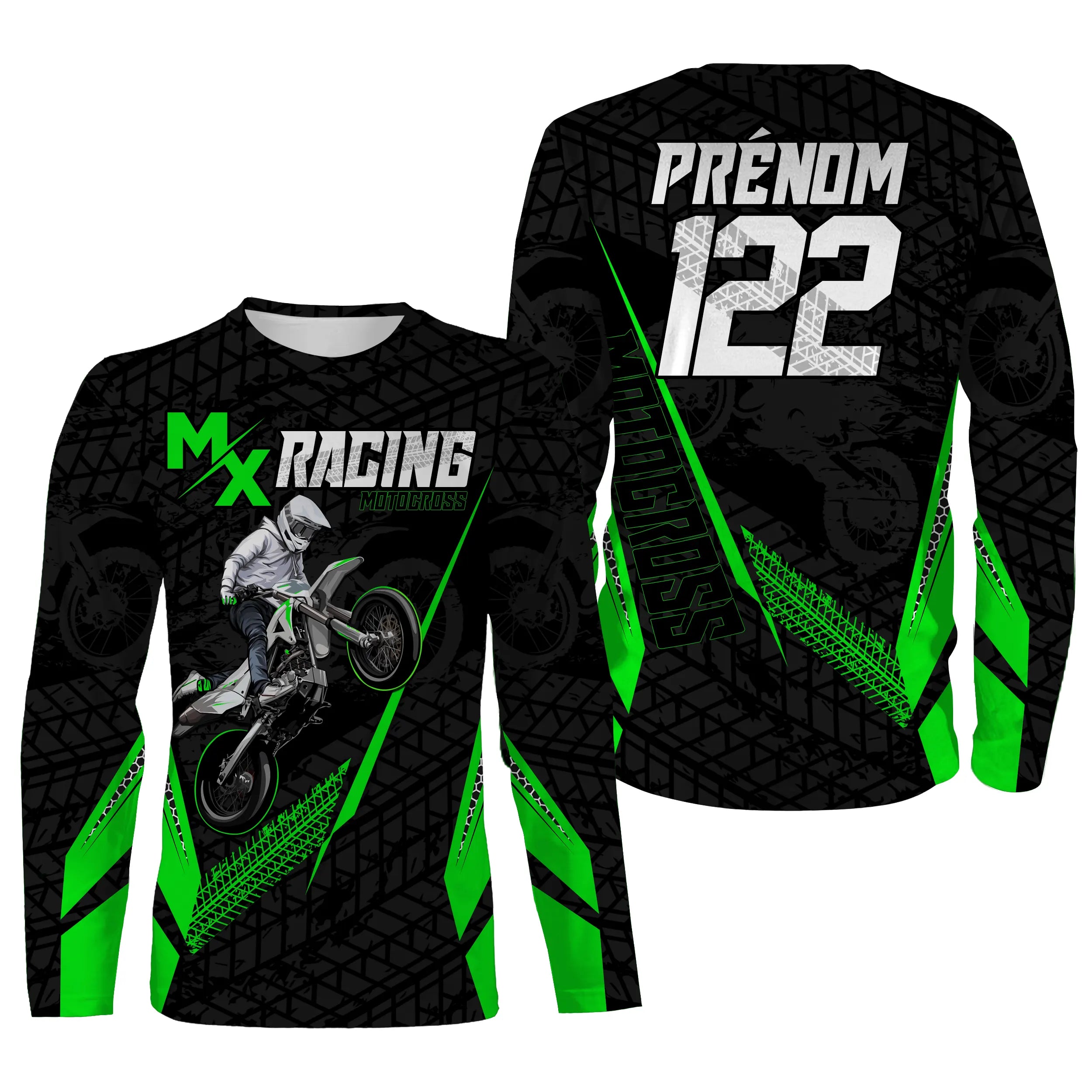 Maillot De Motocross MX Racing, Dirt Bike, Personnaliser Prénom Et Numéro, Courses De Motos Tout-Terrain - CT15122228