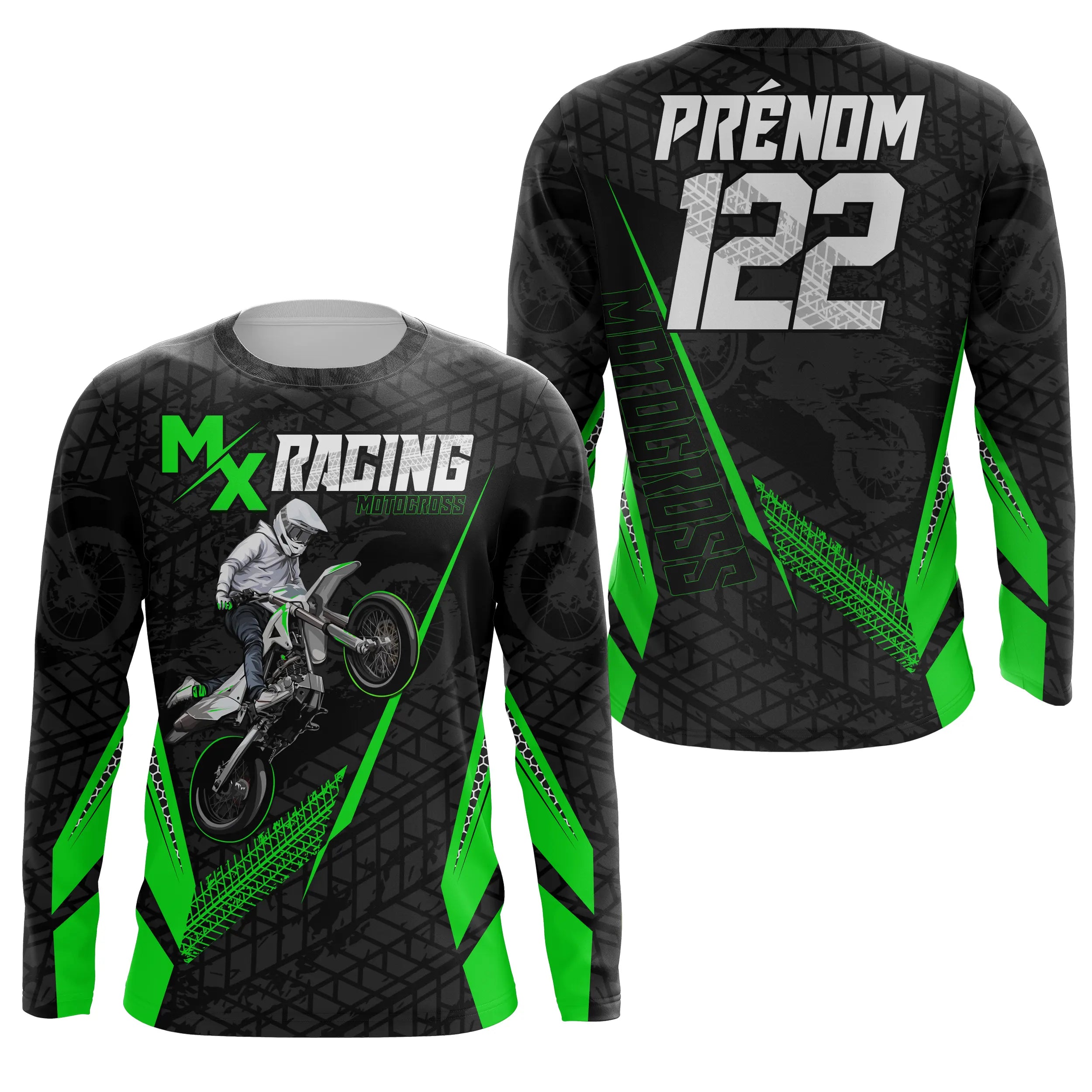 Maillot De Motocross MX Racing, Dirt Bike, Personnaliser Prénom Et Numéro, Courses De Motos Tout-Terrain - CT15122228