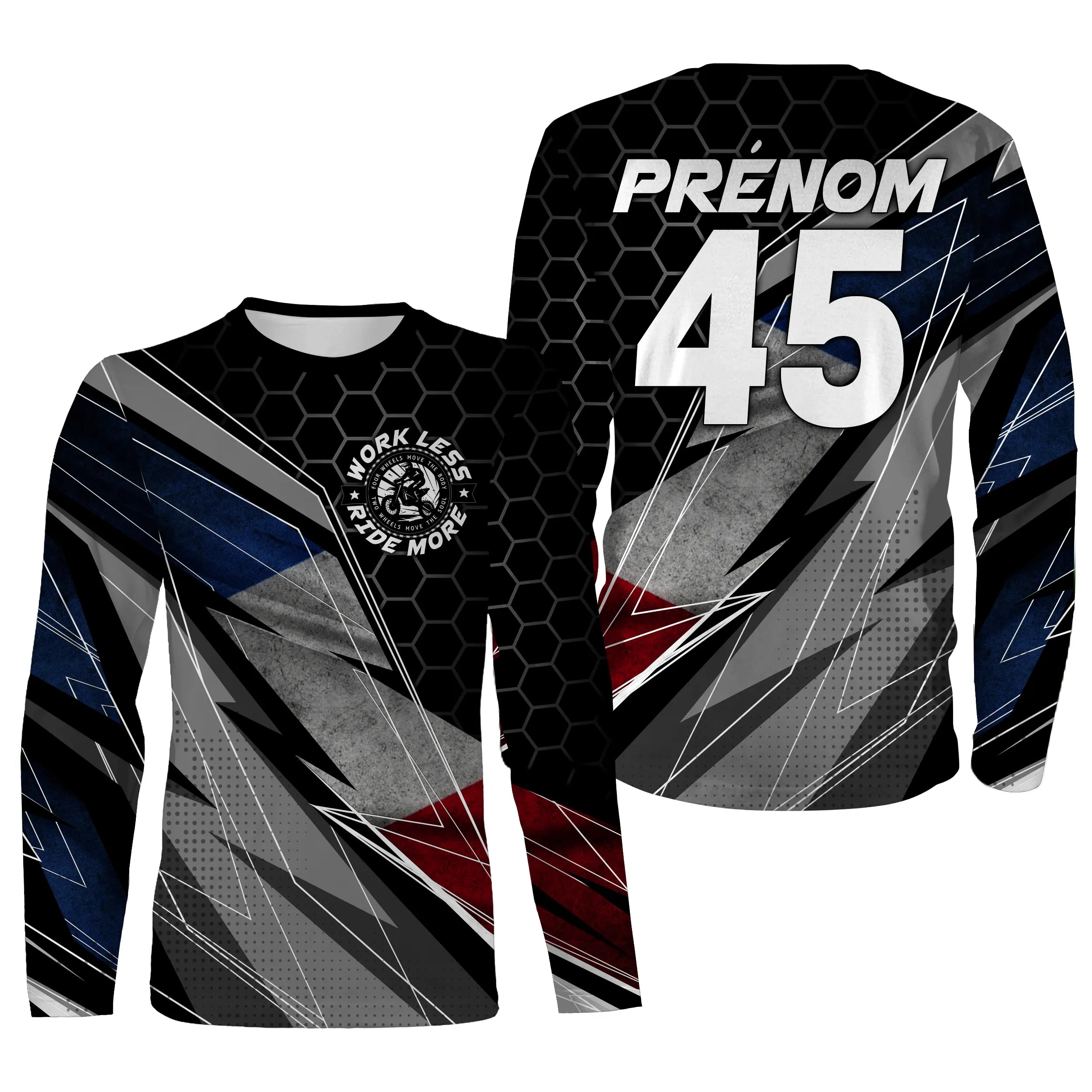 Maillot De Motocross MX Racing Personnalisé, Drapeau France, Cadeau Fan Motos Tout-Terrain - CT15122230