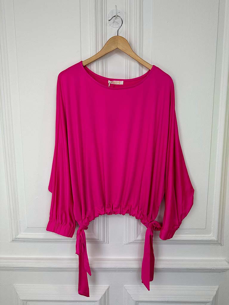 Malissa J Drawstring Tie Top - Pink