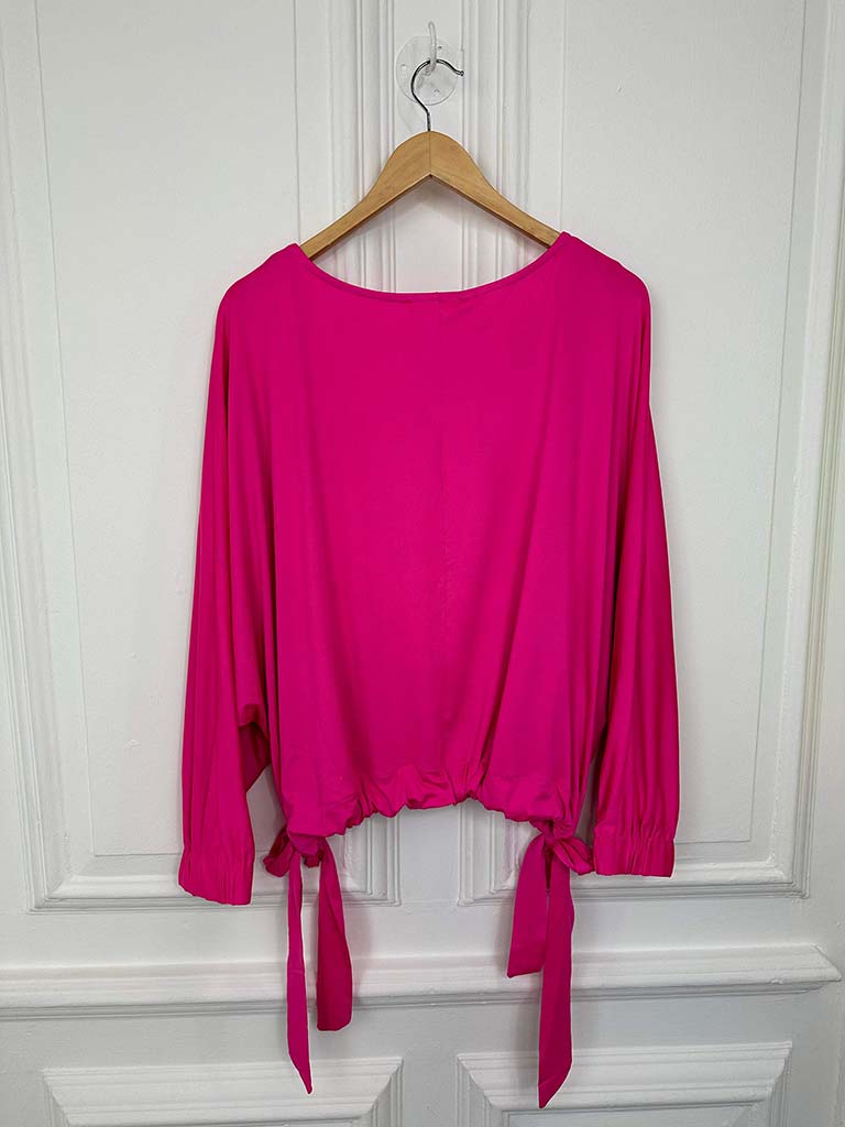 Malissa J Drawstring Tie Top - Pink