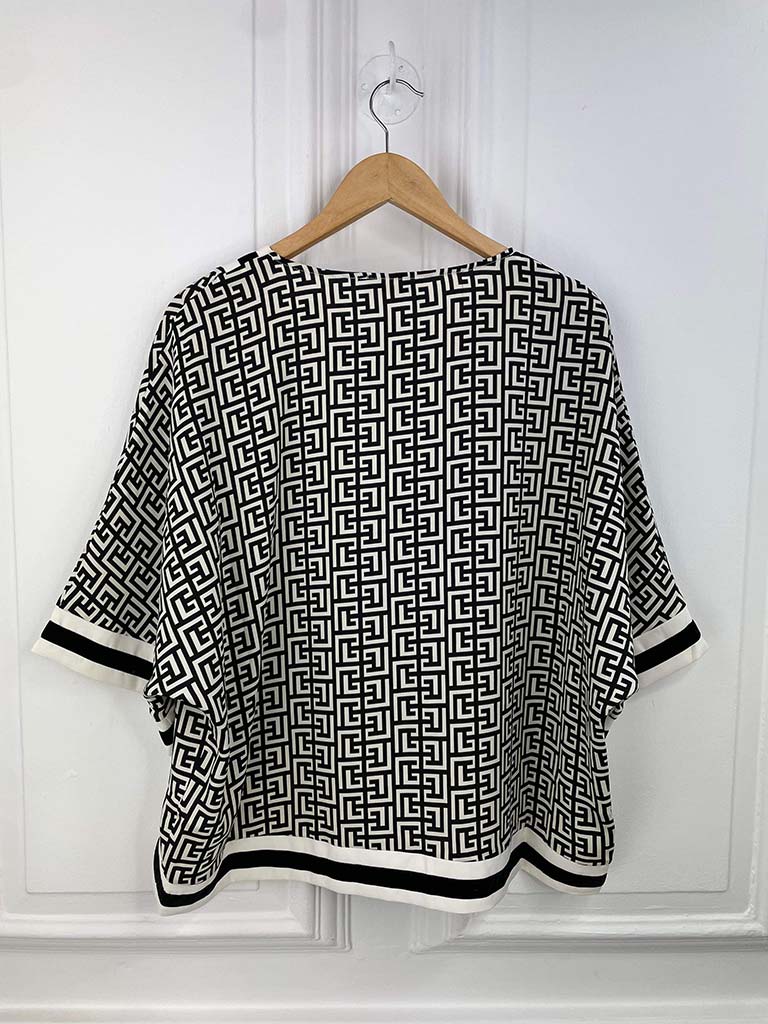 Malissa J Greek Key Boxy Top - Mono