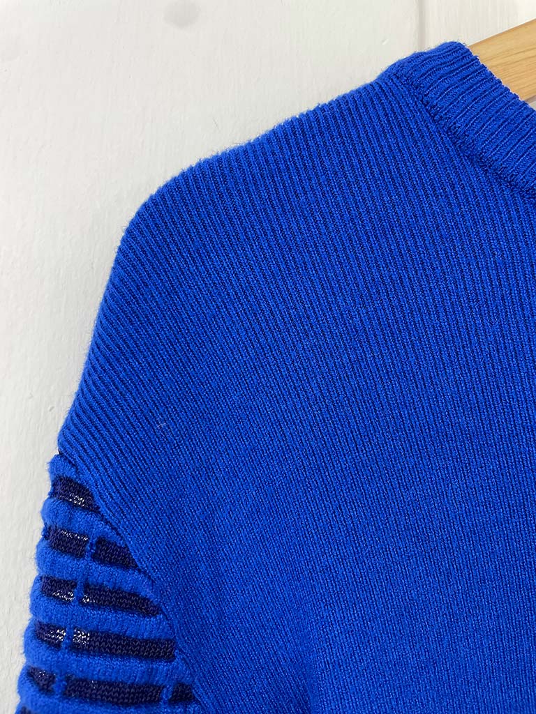 Malissa J Ladder Sleeve Knit - Cobalt