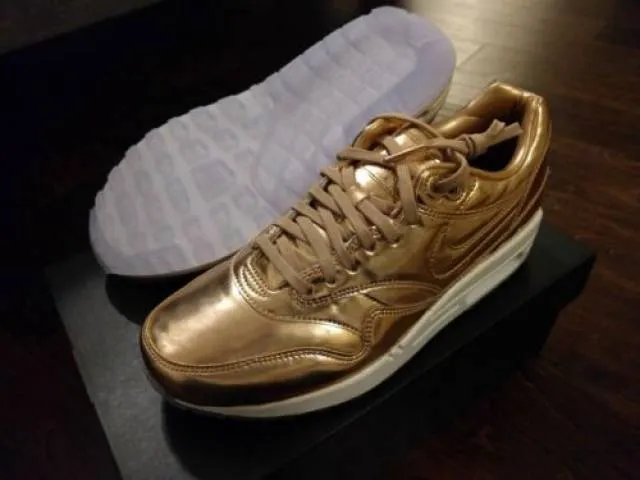 Nike air max 1 premium id liquid metal bronze metallic rose gold yeezy wmns 8.5