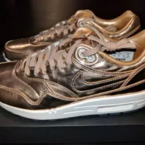 Nike air max 1 premium id liquid metal bronze metallic rose gold yeezy wmns 8.5