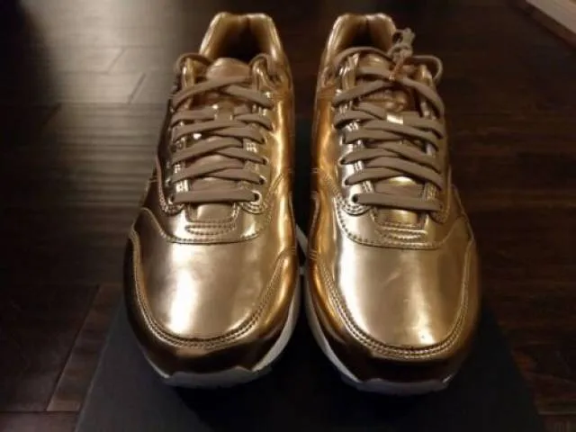 Nike air max 1 premium id liquid metal bronze metallic rose gold yeezy wmns 8.5