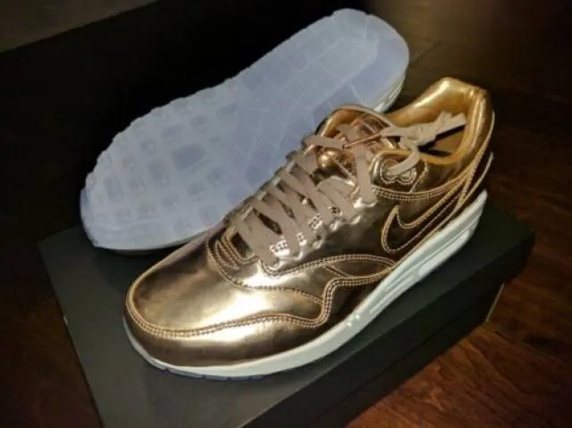 Nike air max 1 premium id liquid metal bronze metallic rose gold yeezy wmns 8.5