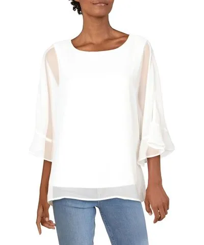 Nine West Womens Layered Dressy Blouse