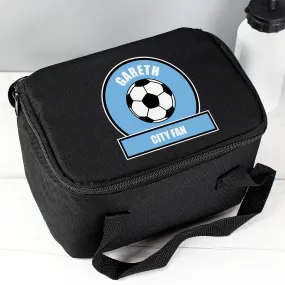 Personalised Sky Blue Football Fan Lunch Bag