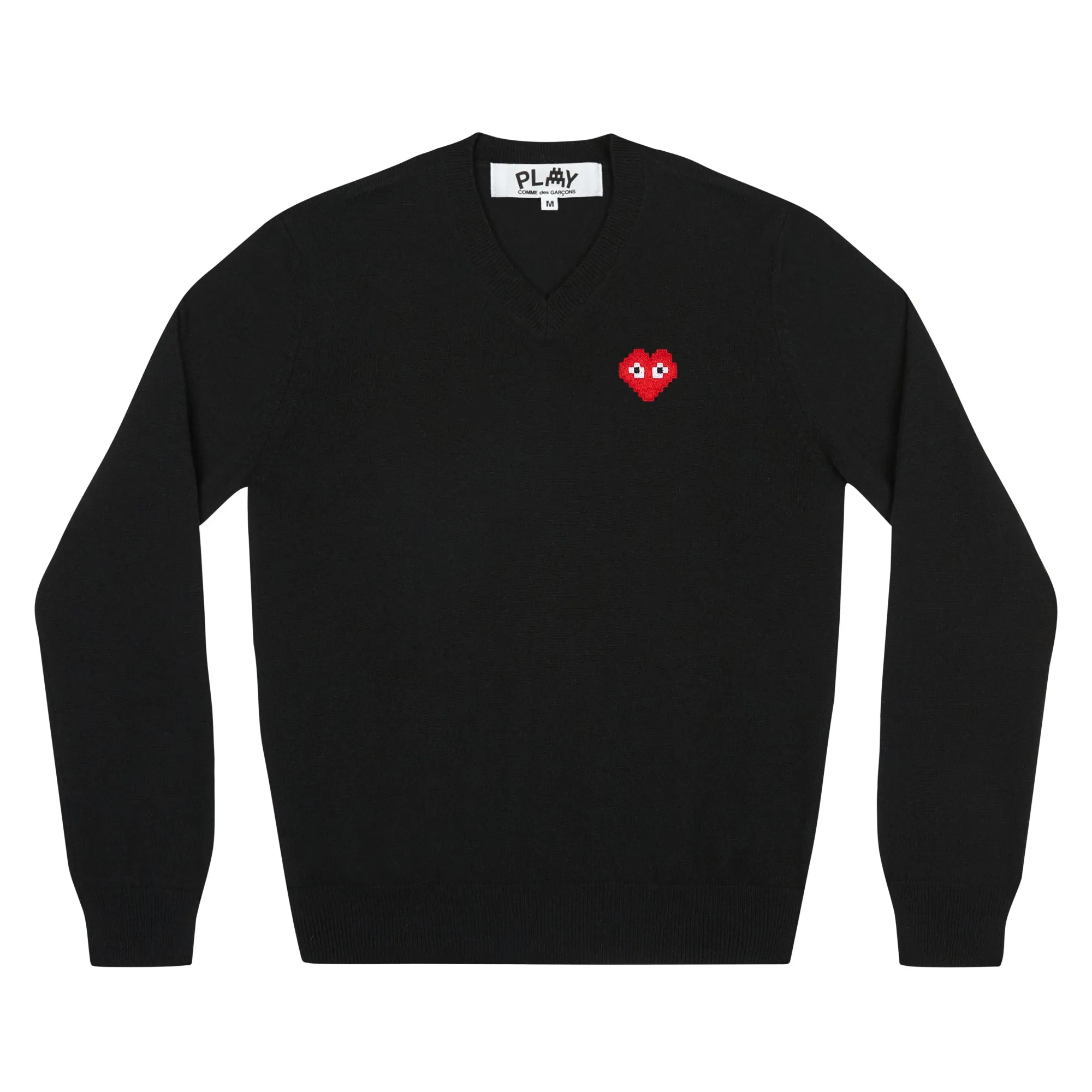 Play Comme des Garons x the Artist Invader V-Neck Sweater (Black)