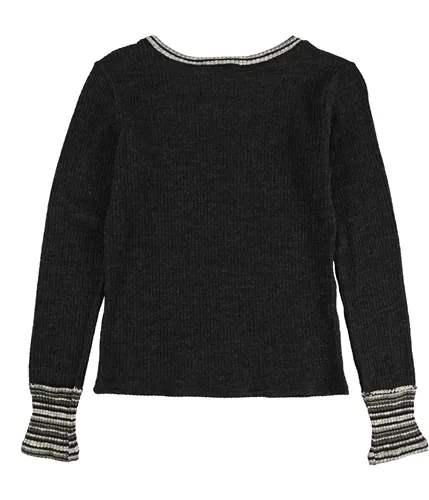 Project Social T Womens Striped Cuff Pullover Sweater