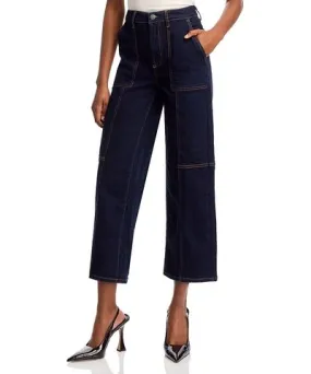 Rails Getty Crop High Rise Utility Wide Leg Jeans in Midnight