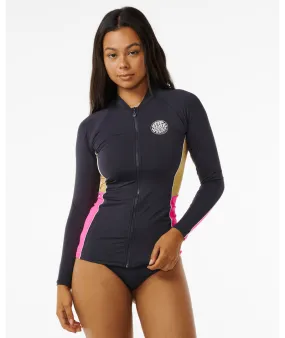 Rip Curl Hibiscus Heat Splice L/S One Piece-Washed Black