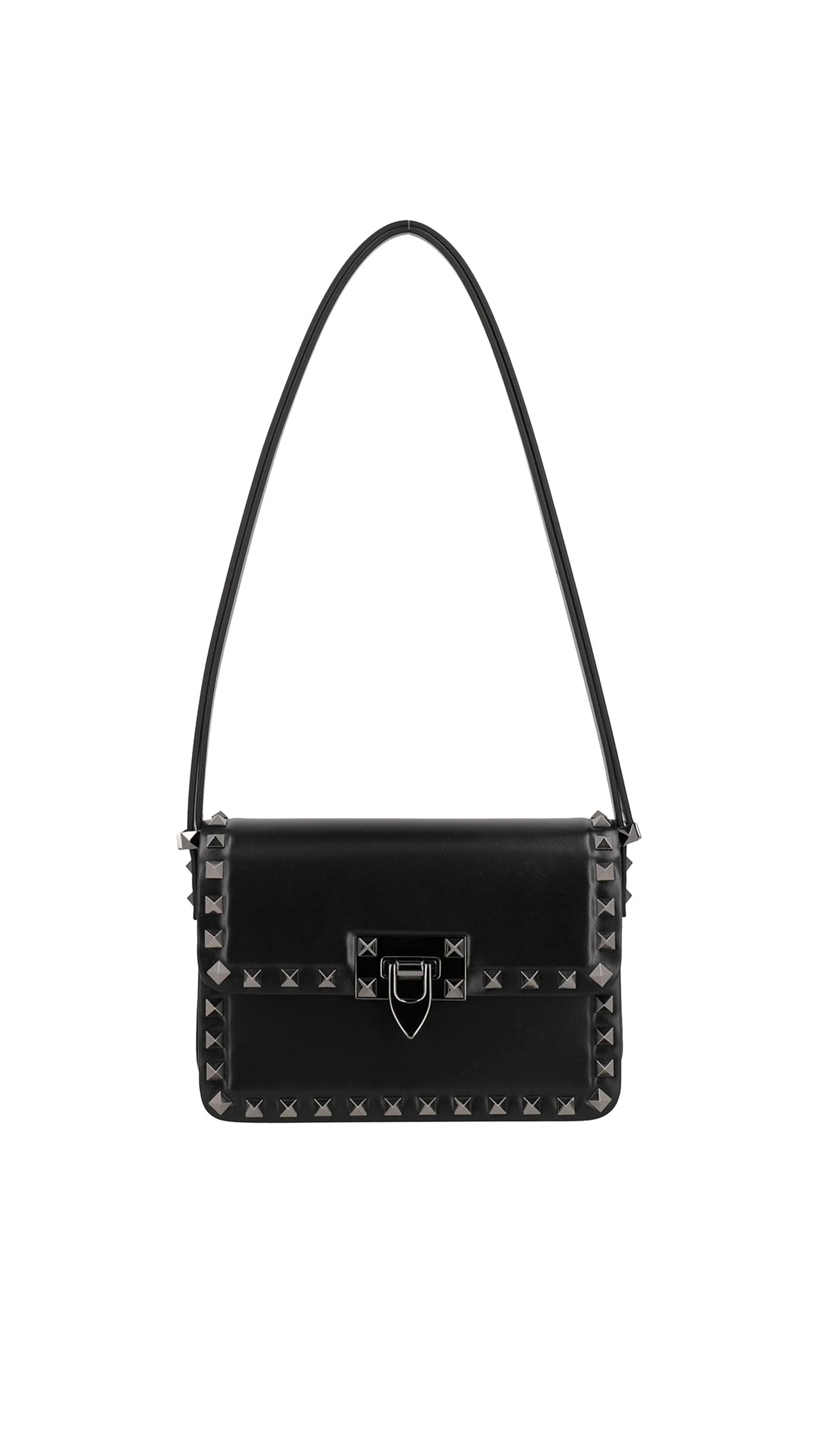 Rockstud Shoulder Bag - Black