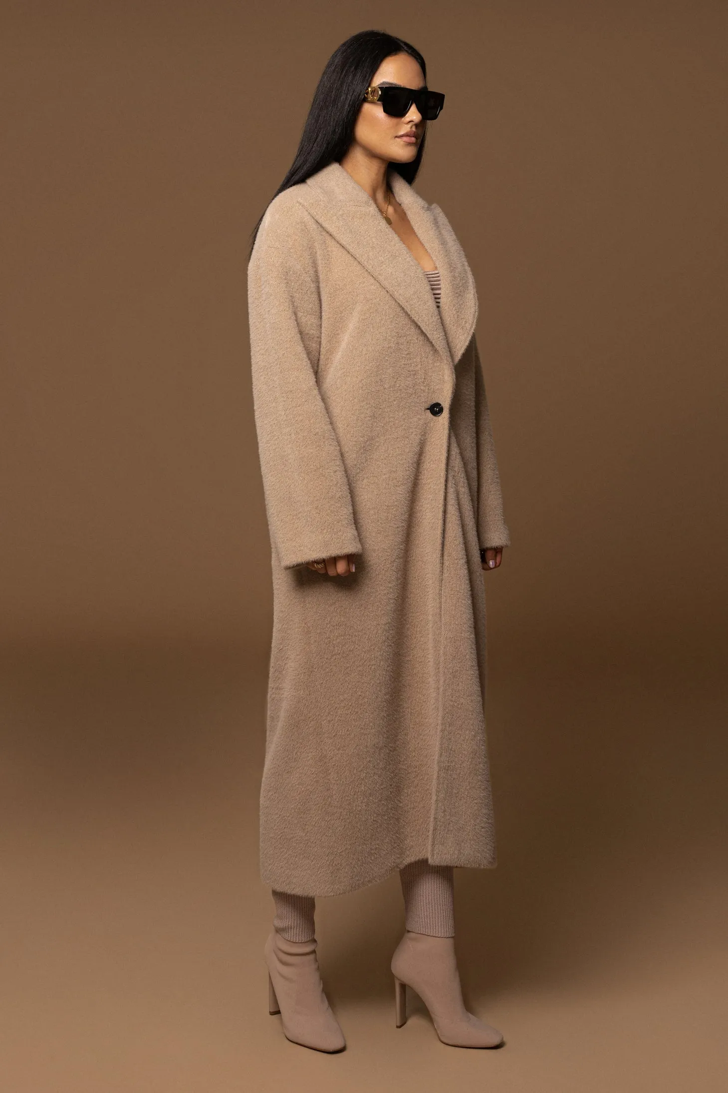 Sand Chelsie Longline Coat