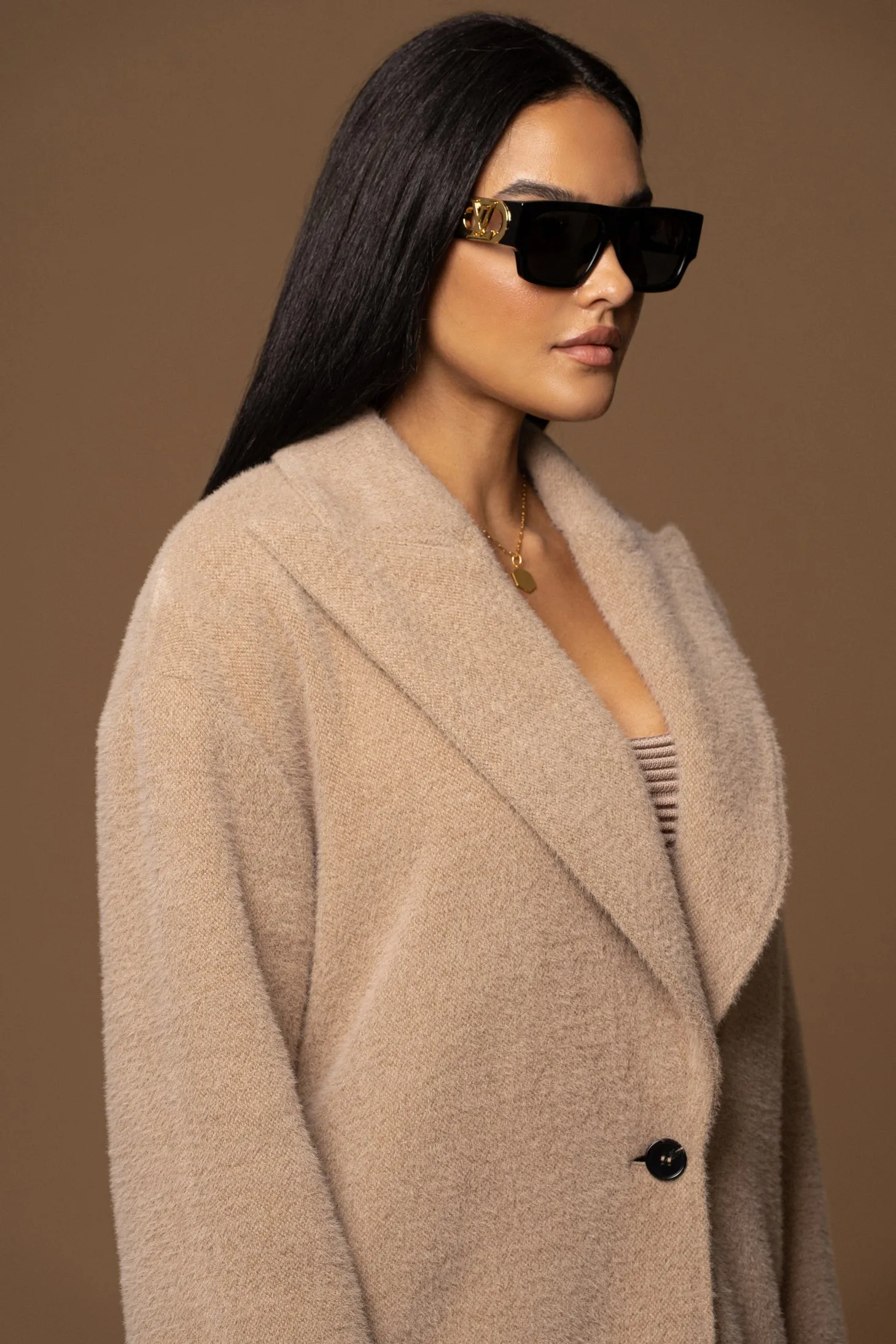 Sand Chelsie Longline Coat