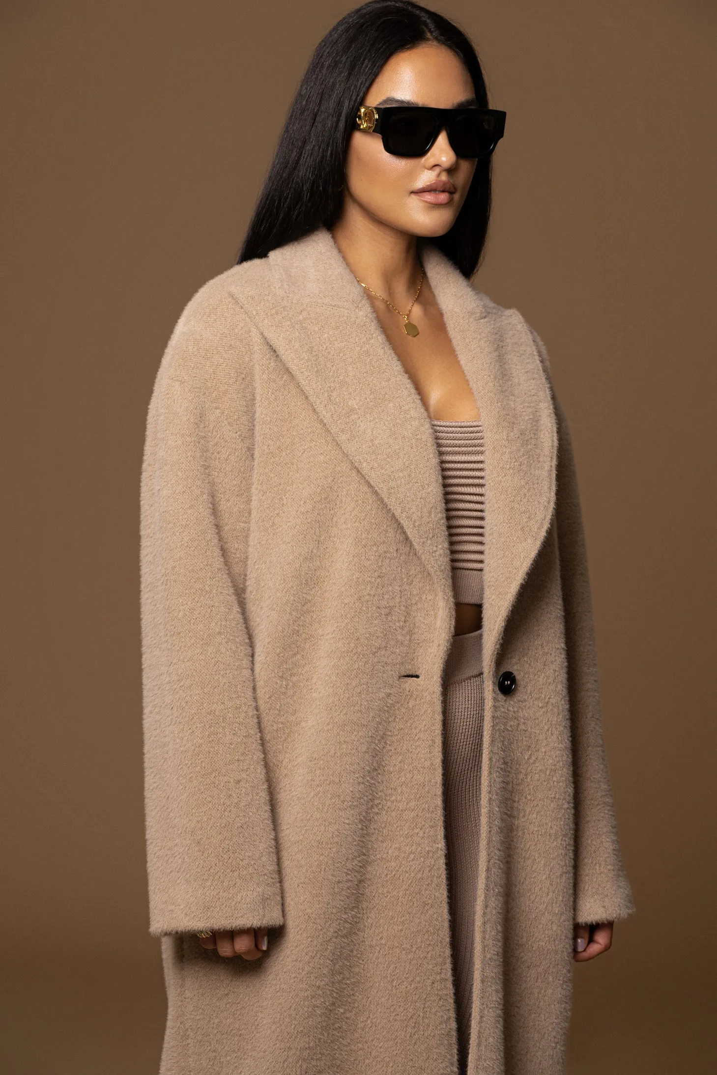 Sand Chelsie Longline Coat