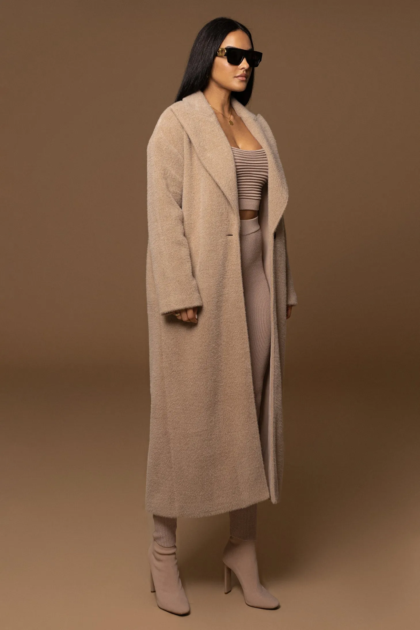 Sand Chelsie Longline Coat