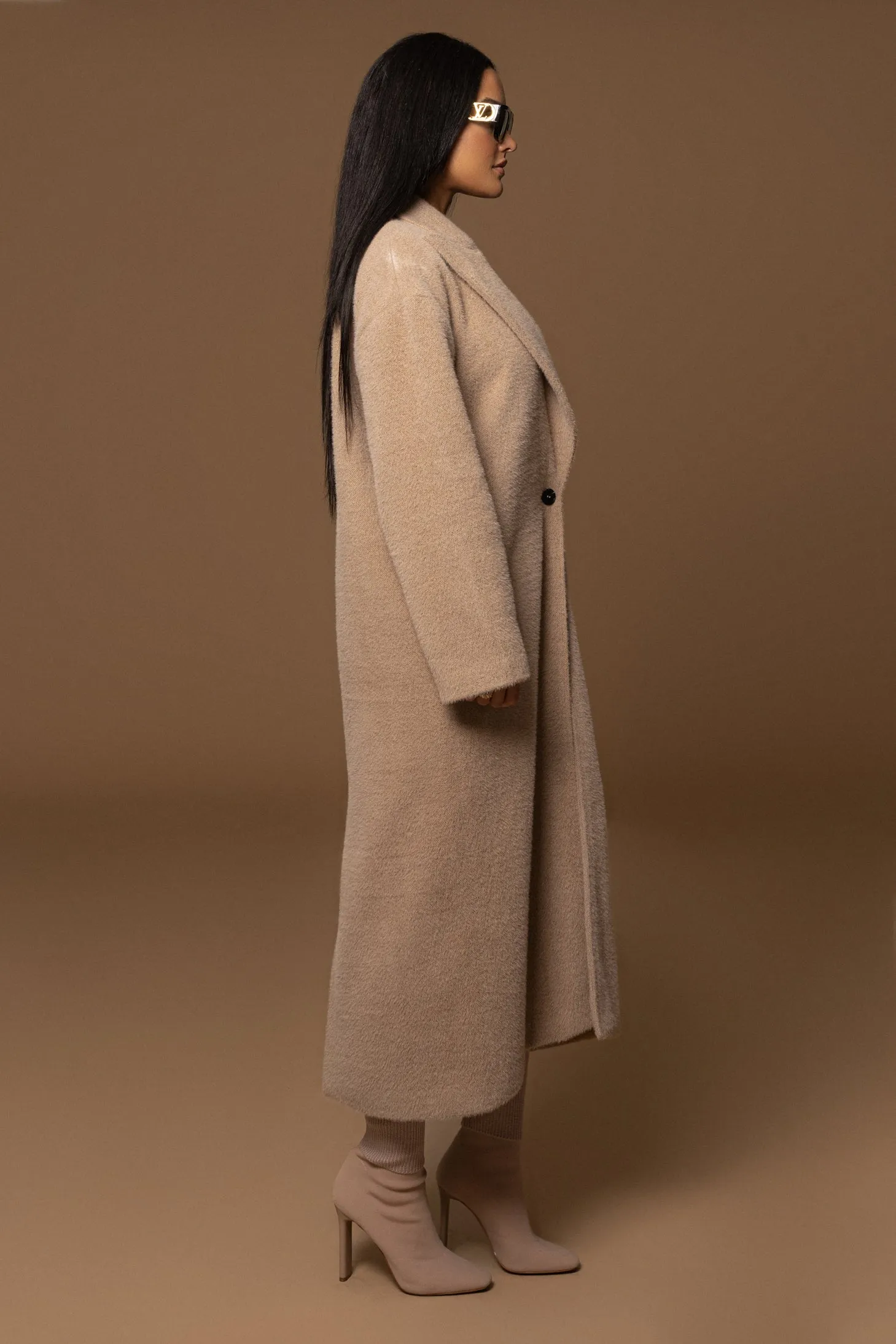 Sand Chelsie Longline Coat