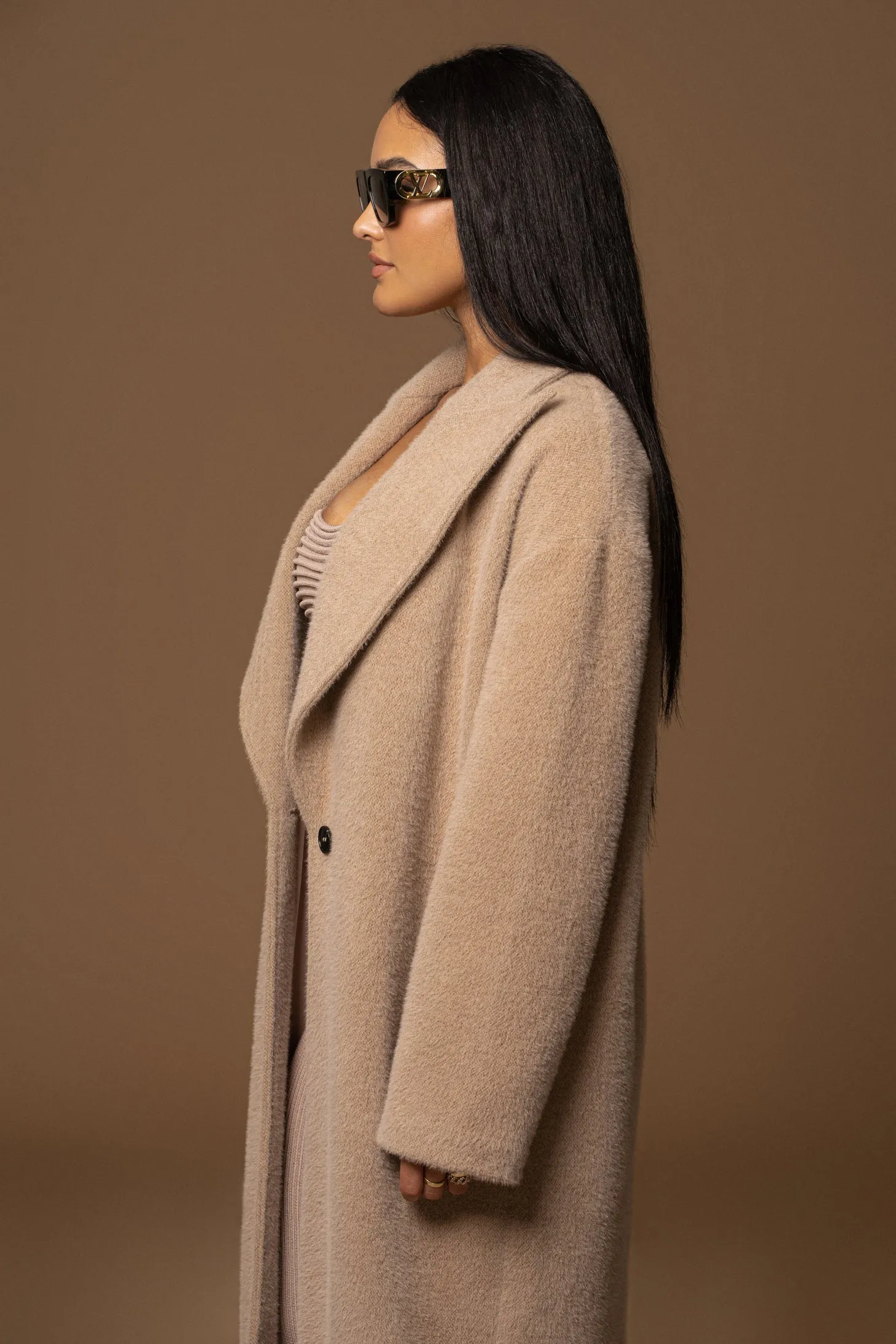 Sand Chelsie Longline Coat