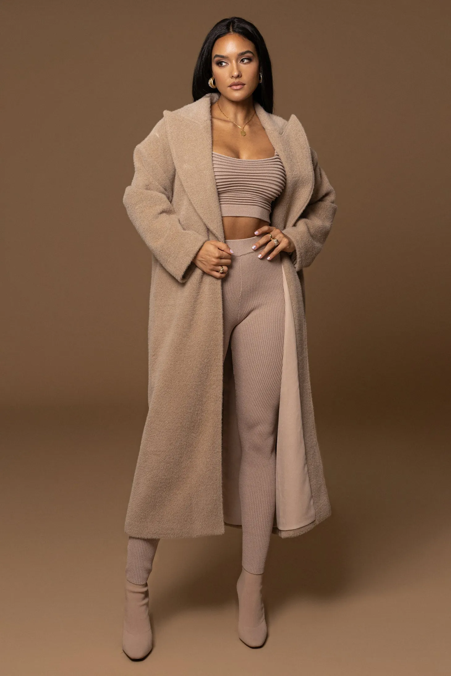 Sand Chelsie Longline Coat