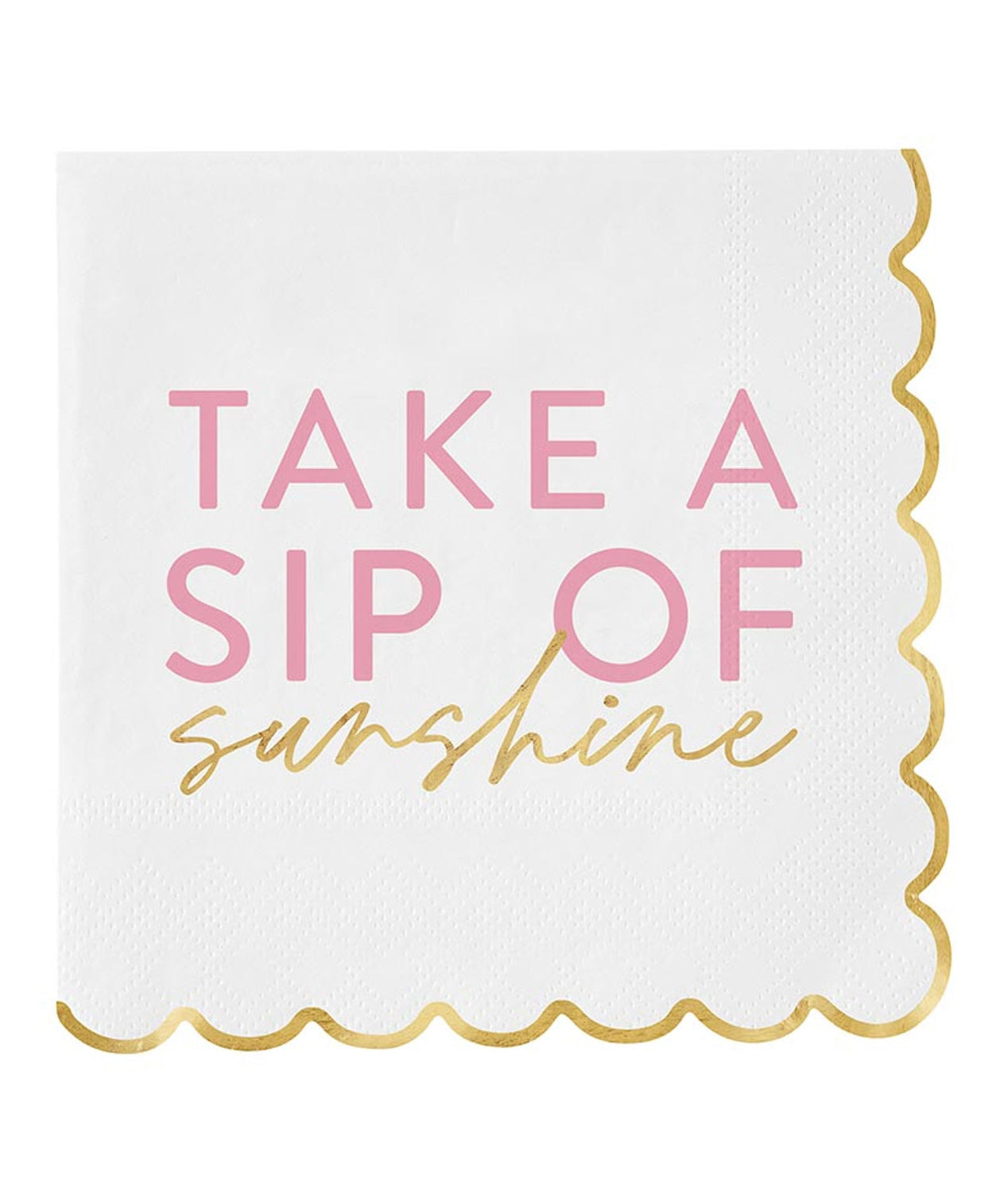 Scallop Edge Paper Napkins - Take A Sip of Sunshine