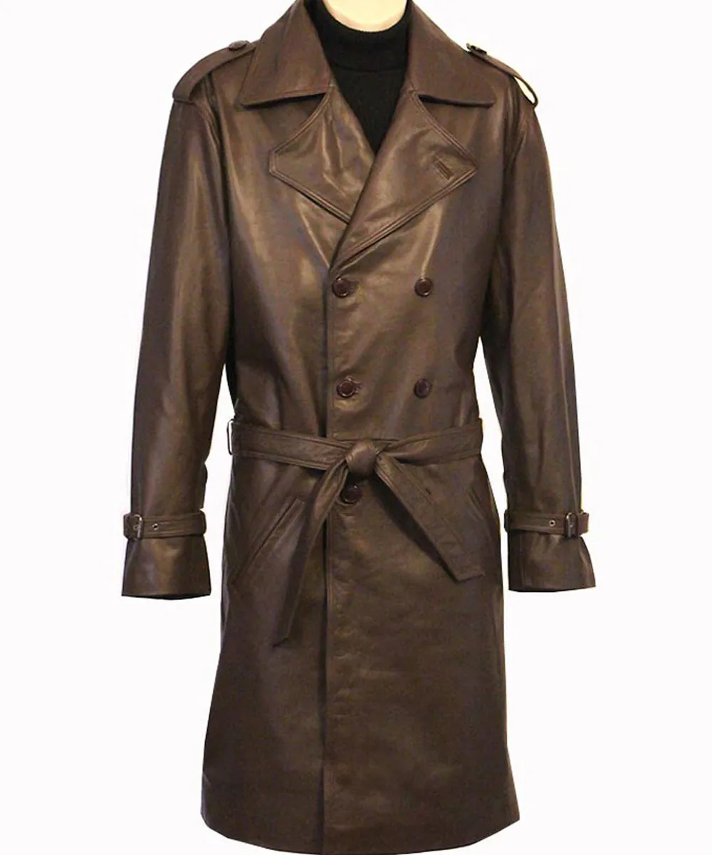 Shaft Richard Roundtree Double Breasted Leather Coat