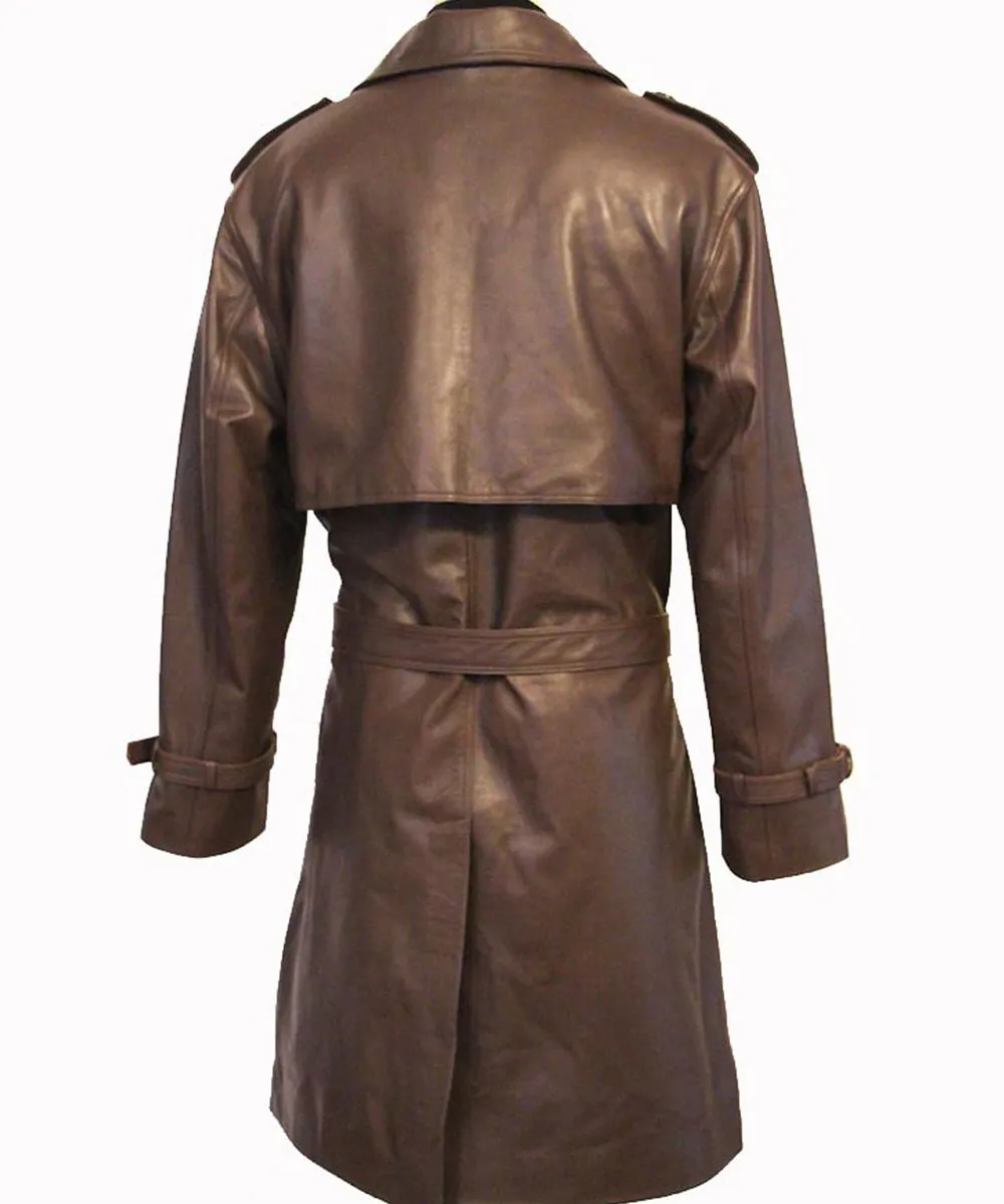 Shaft Richard Roundtree Double Breasted Leather Coat