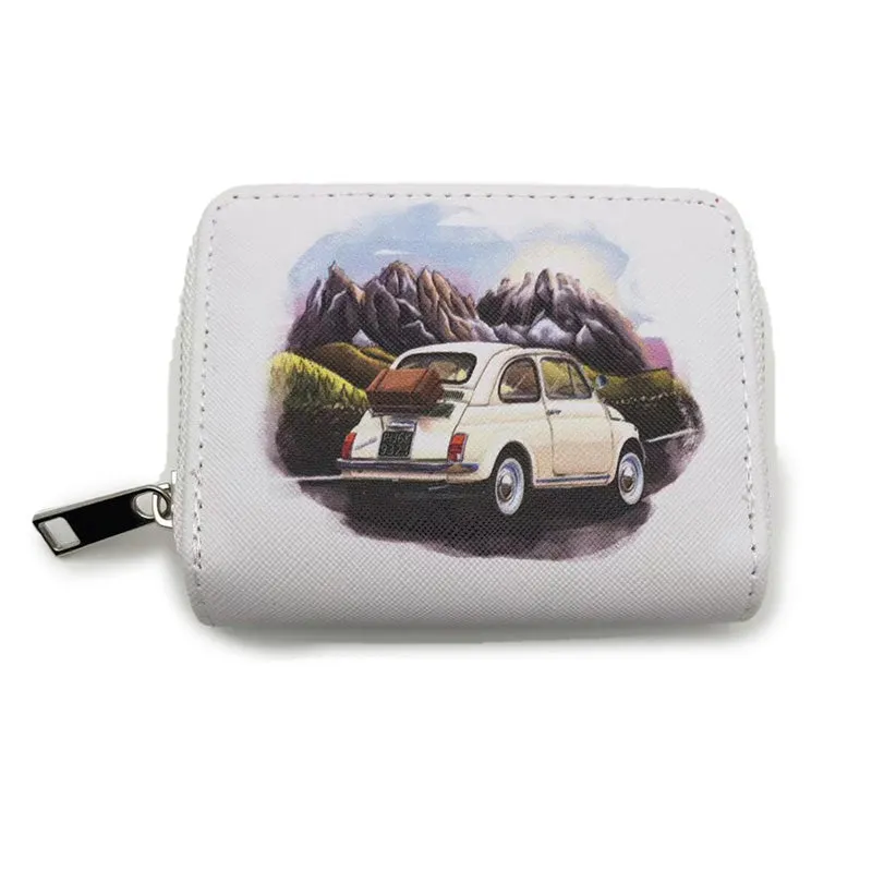 Small Zip Around Wallet - Fiat 500 Mountain Scene PUR141