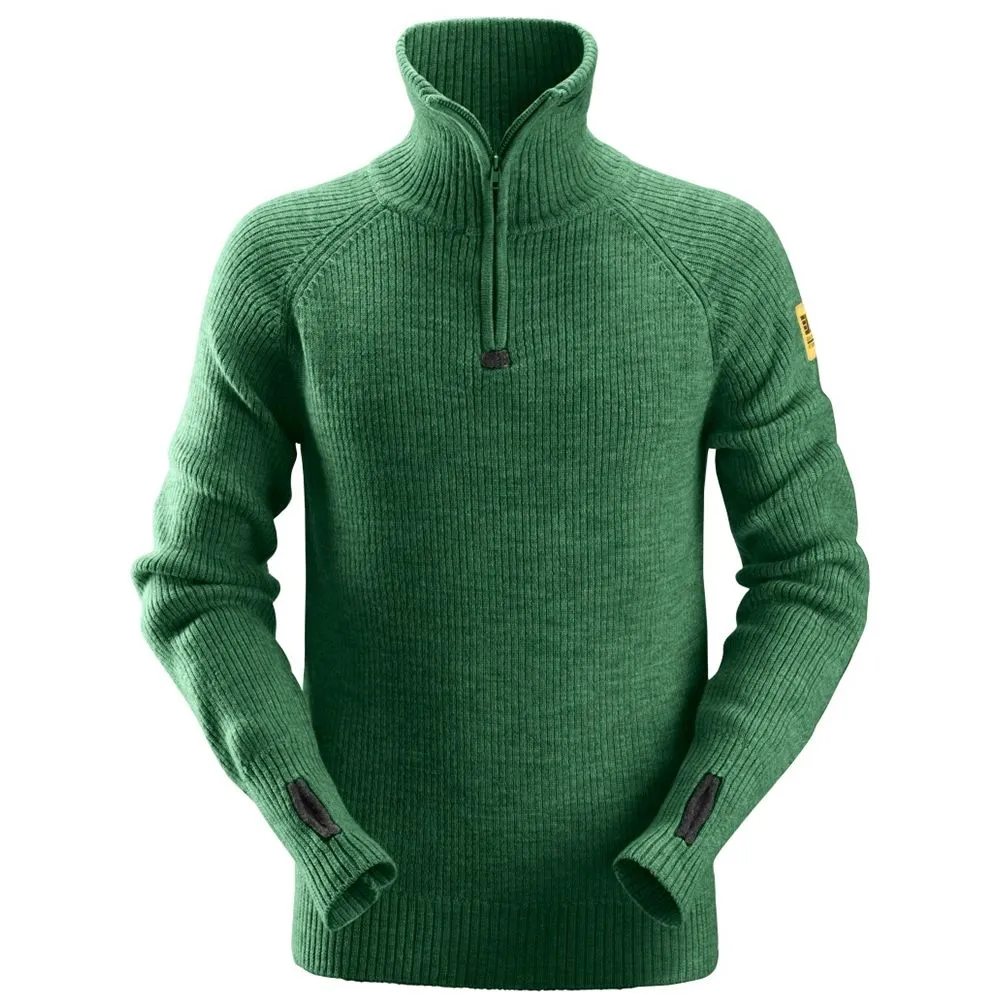 Snickers 2905 ½-Zip Wool Sweater - Forest Green