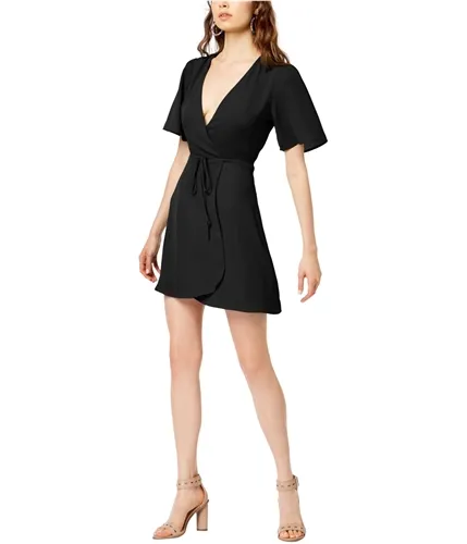 Socialite Womens Short Sleeve Wrap Dress