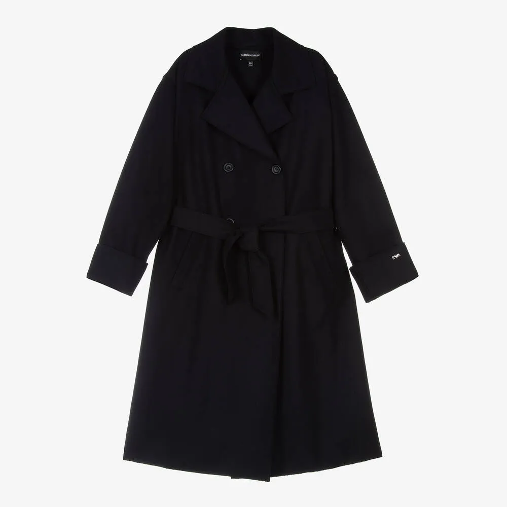 Teen Girls Navy Blue Wool Pea Coat