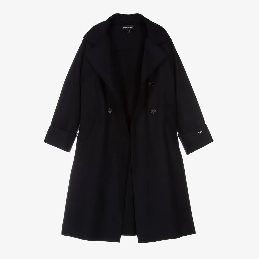 Teen Girls Navy Blue Wool Pea Coat